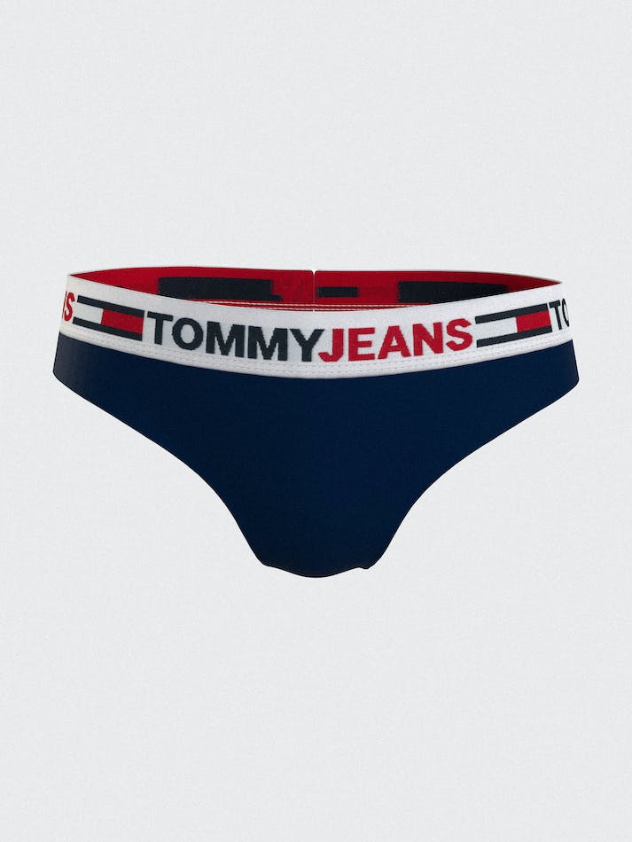 Tommy Hilfiger Logo Waistband Brazilian Women's Underwear Blue | PL1xQ55DkJ4c