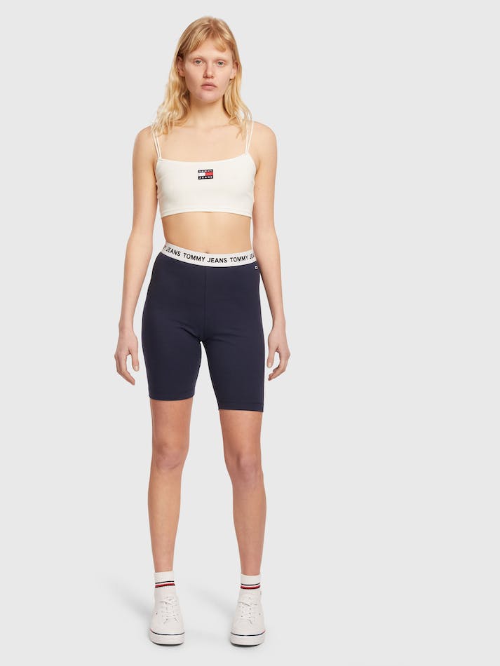 Tommy Jeans Logo Waistband Cycle Women's Shorts Navy | 57TCdfI6iFf1