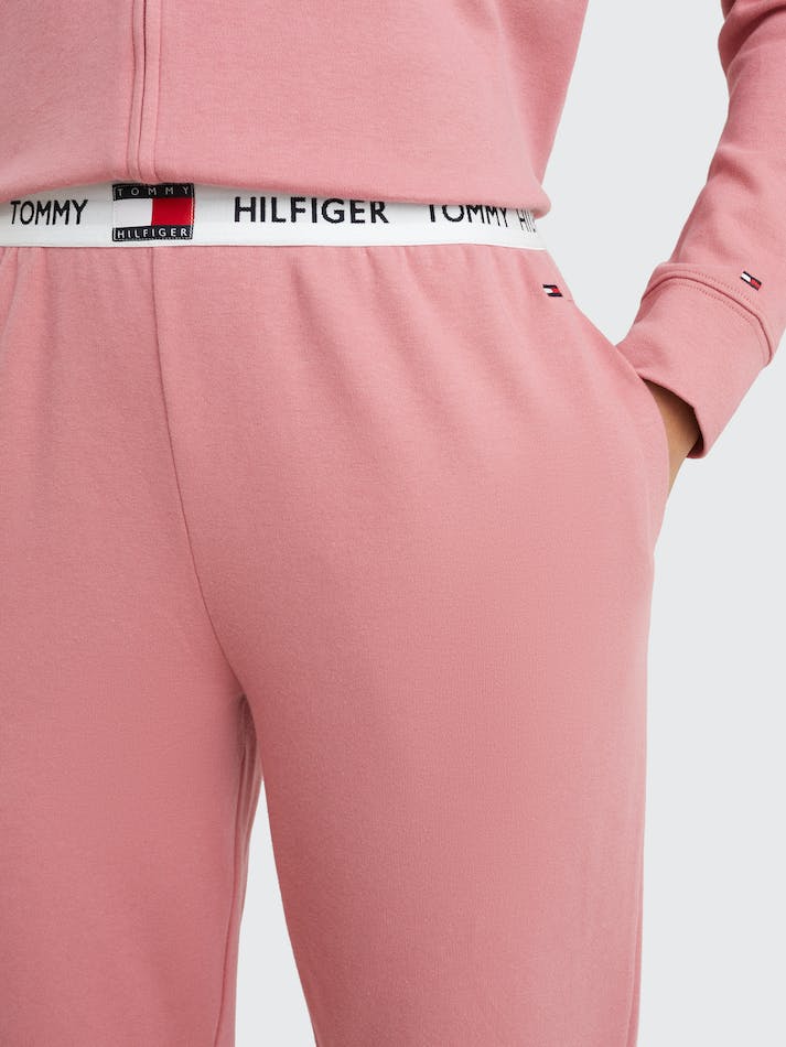 Tommy Hilfiger Logo Waistband Lounge Women's Trousers Pink | NHrQgiRJ2oBW