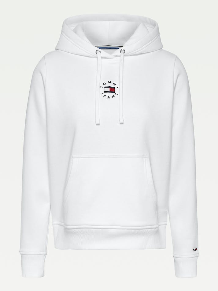 Tommy Hilfiger Logo Women's Hoodie White | hMunNGItUoFx