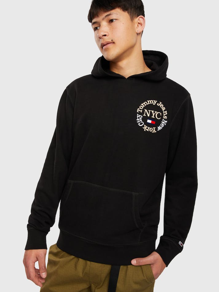 Tommy Jeans Logo Men's Hoodie Black | tfzqtGVXh6uB