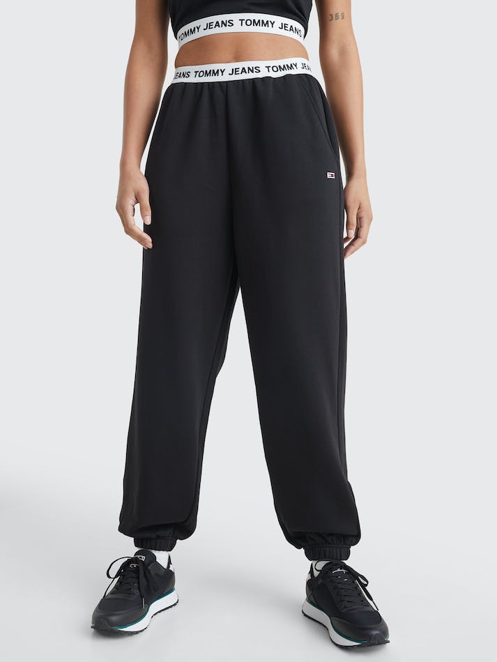 Tommy Jeans Logo Women's Sweatpants Black | 46KIEikiElqD