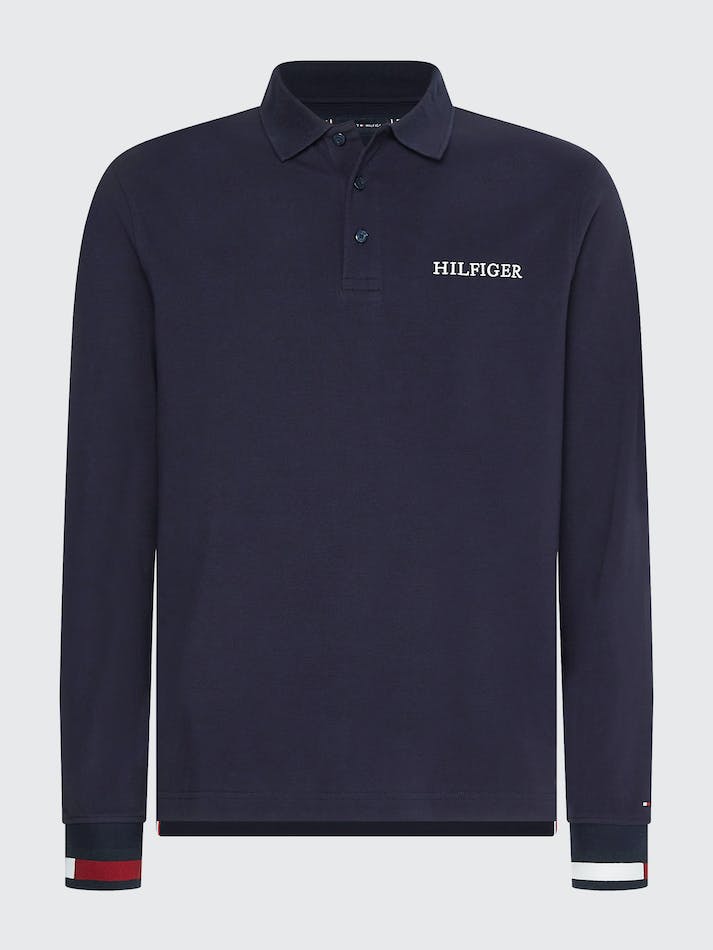 Tommy Hilfiger Long Sleeve Regular Fit Men's Polo Shirts Blue | aAKypHHIuSiE