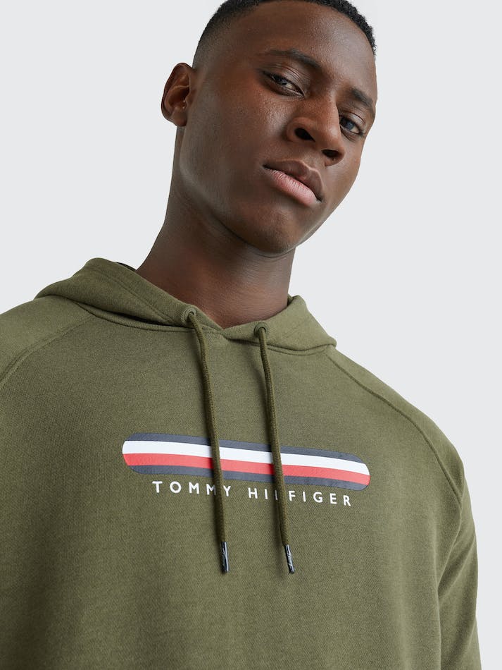 Tommy Hilfiger Lounge Logo Men's Hoodie Green | M5aidAfrQuUA