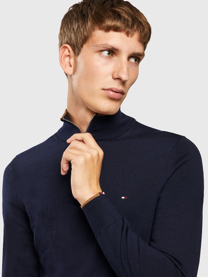 Tommy Hilfiger Merino Men's Sweater Blue | NPv4ffAlihbO