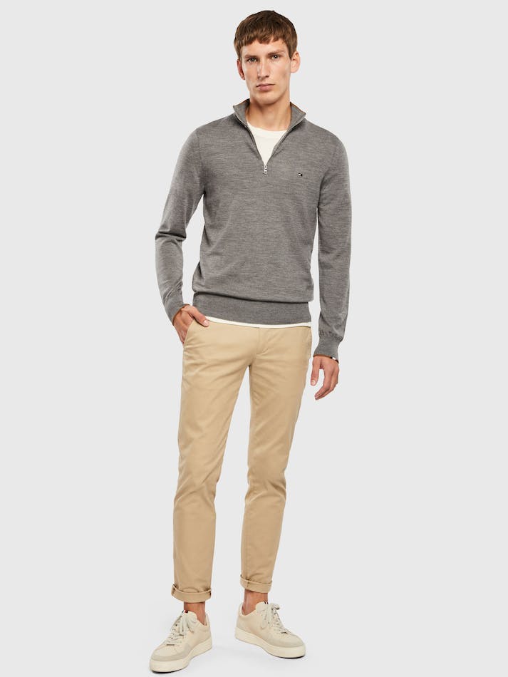 Tommy Hilfiger Merino Men's Sweater Grey | d5soLiGuaWpl