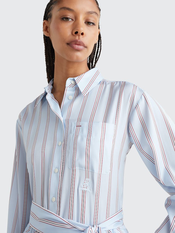 Tommy Hilfiger Mixed Stripe Regular Fit Shirt Women's Dress Multicolor | To5JOHzJIXSd