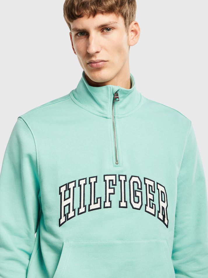 Tommy Hilfiger Mock Neck Men's Sweatshirt Green | apk0MleoYeNa