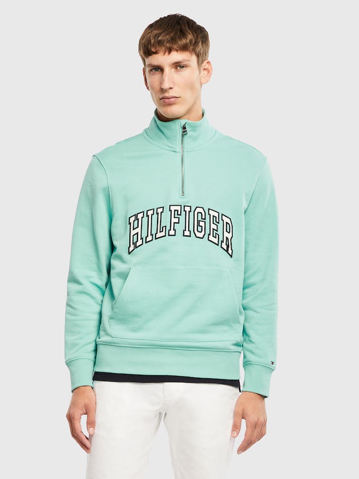 Tommy Hilfiger Mock Neck Men\'s Sweatshirt Green | apk0MleoYeNa