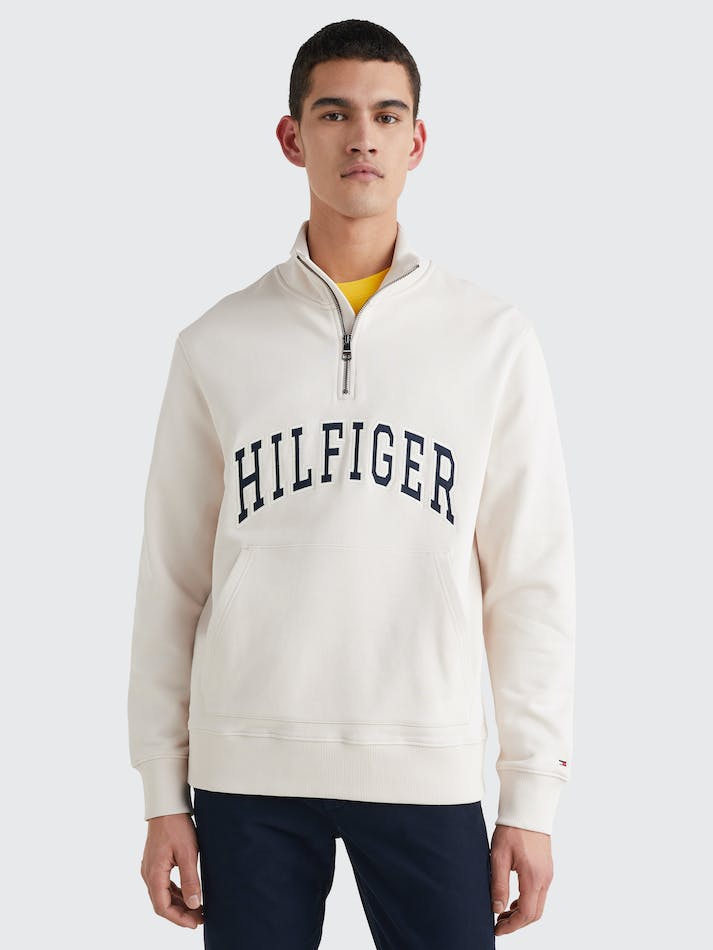 Tommy Hilfiger Mock Neck Men's Sweatshirt White | AKDghBGzVKtR