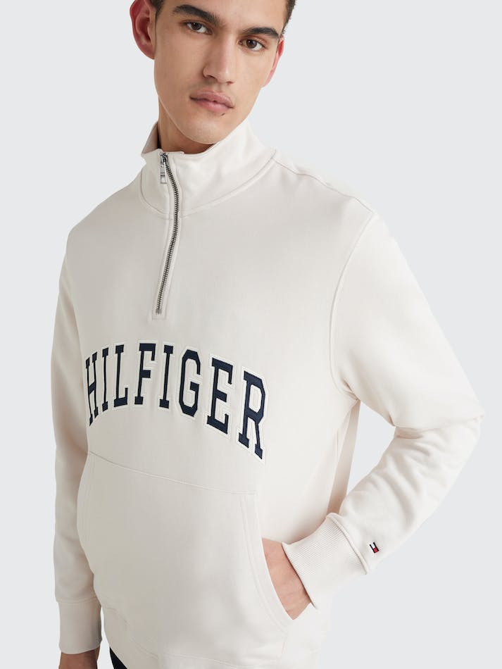 Tommy Hilfiger Mock Neck Men's Sweatshirt White | AKDghBGzVKtR