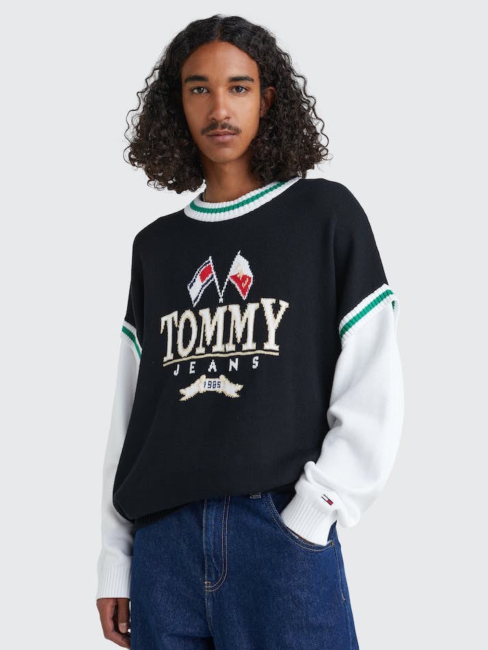 Tommy Jeans Modern 2-In-1 Skater Men's Jumpers Black | drF5hFKVZ0gB