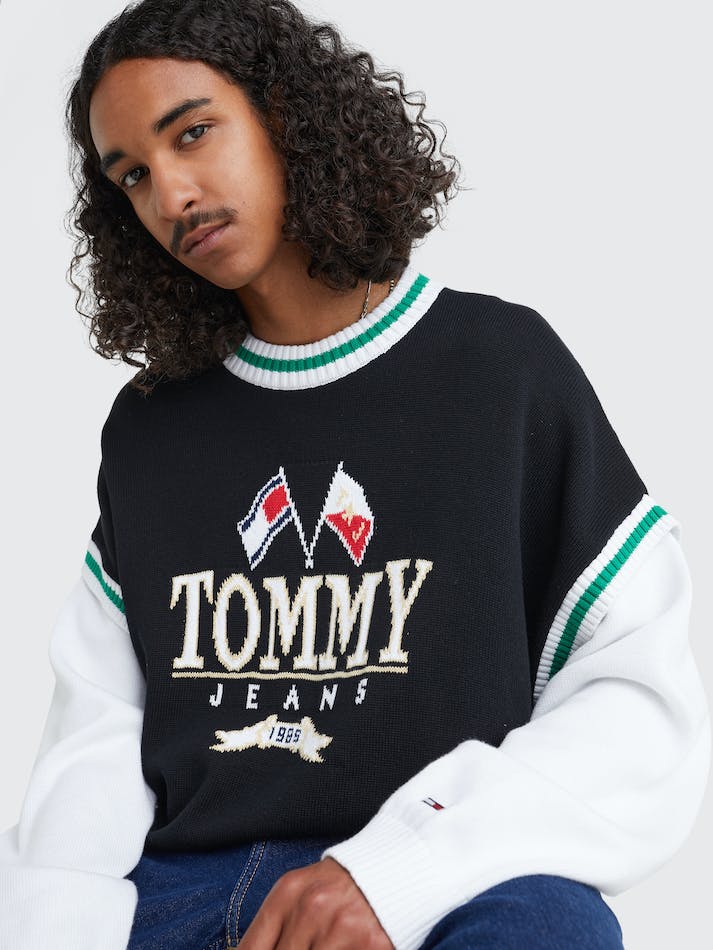 Tommy Jeans Modern 2-In-1 Skater Men's Jumpers Black | drF5hFKVZ0gB