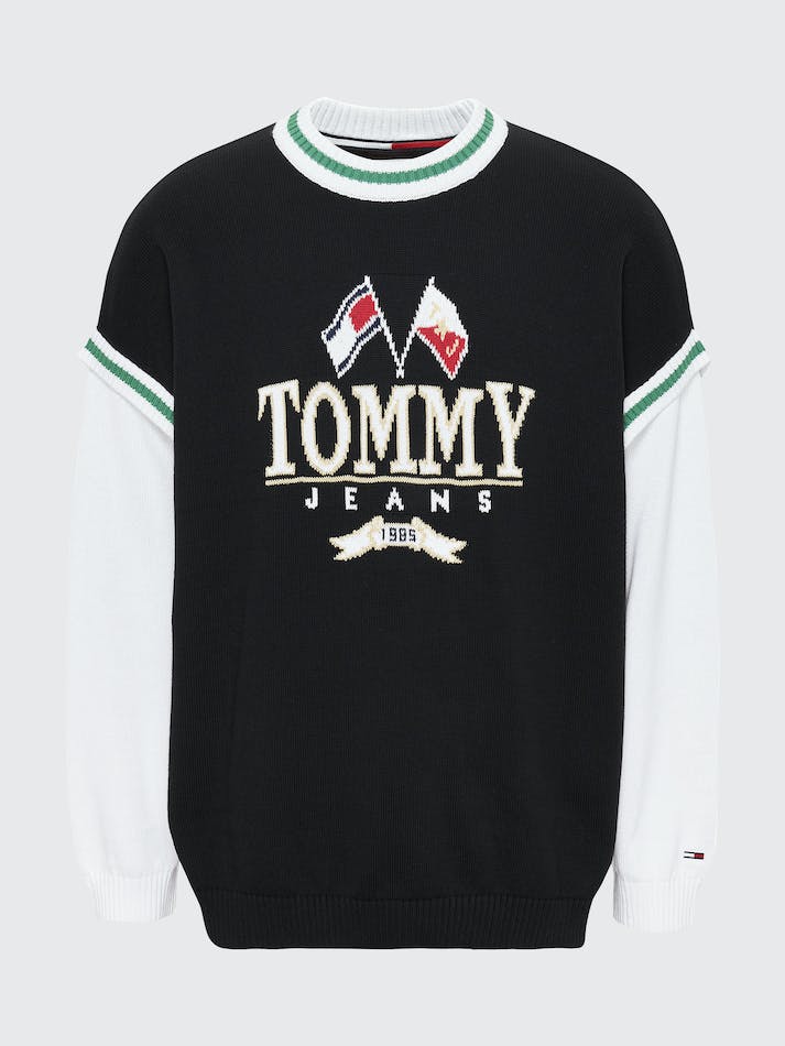 Tommy Jeans Modern 2-In-1 Skater Men's Jumpers Black | drF5hFKVZ0gB