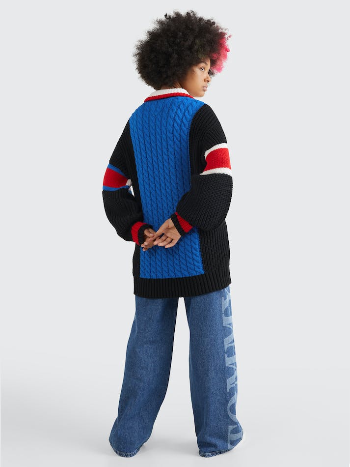 Tommy Jeans Modern Colour-Blocked Women's Jumpers Black / Multicolor | e1Ssow9hTeVX