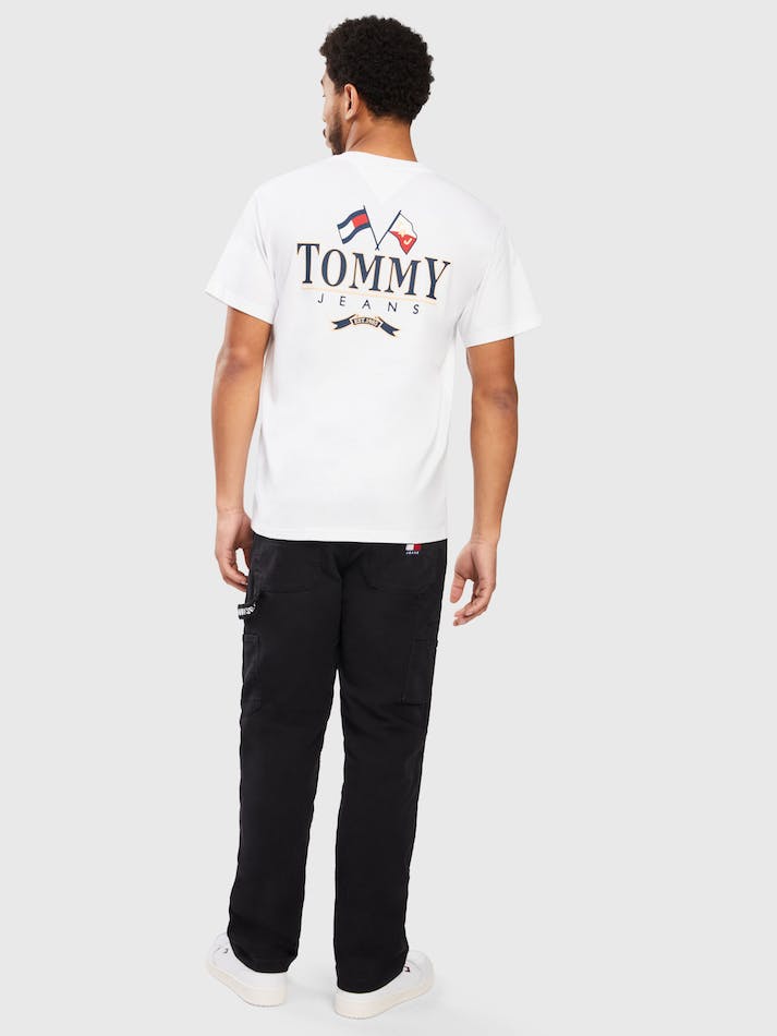 Tommy Jeans Modern Relaxed Back Logo Men's T Shirts White | OSLUfrigzpam