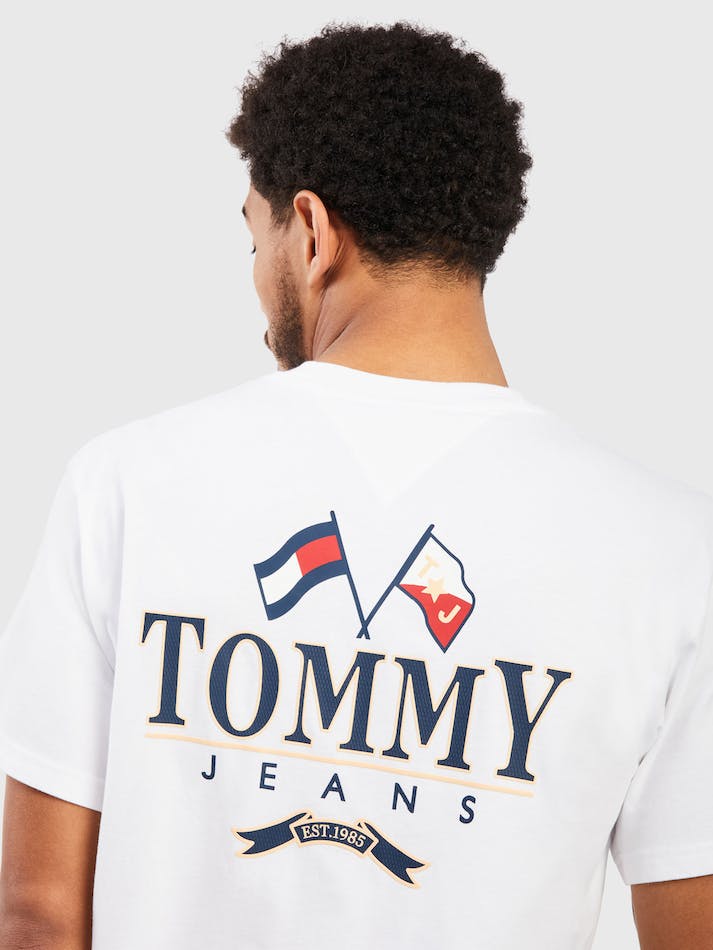 Tommy Jeans Modern Relaxed Back Logo Men's T Shirts White | OSLUfrigzpam