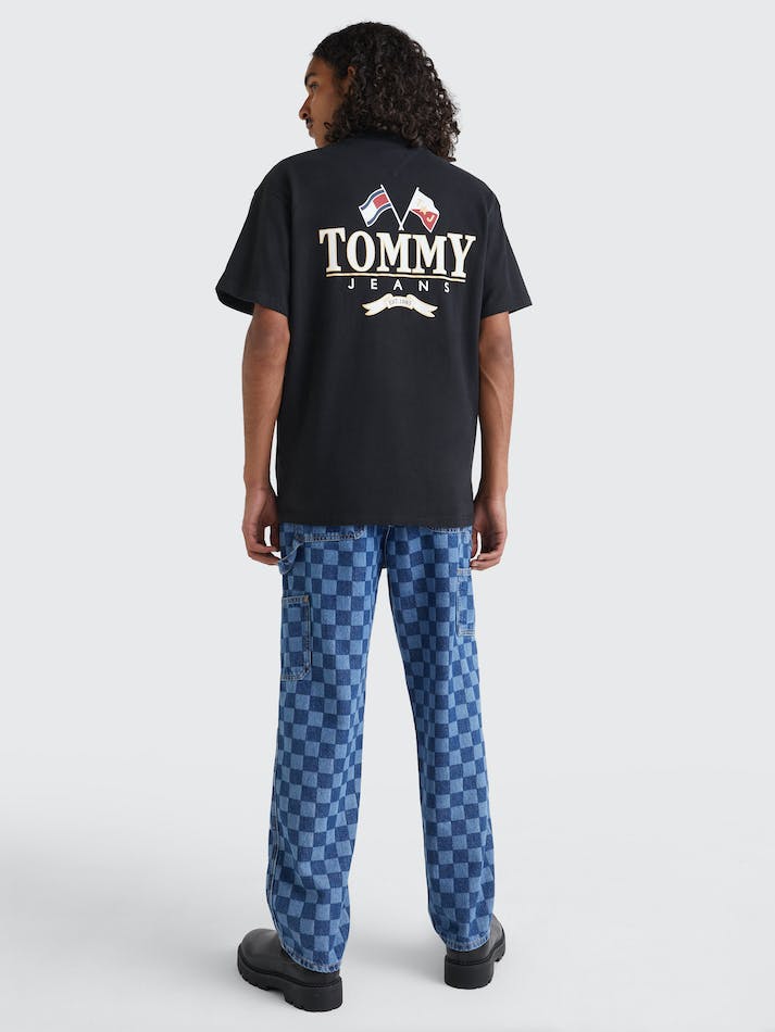 Tommy Jeans Modern Relaxed Back Logo Men's T Shirts Black | aBOqLK2BgHuy