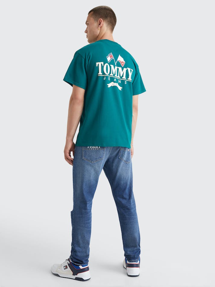 Tommy Jeans Modern Relaxed Back Logo Men's T Shirts Dark Green | gu0hlDVChKTW