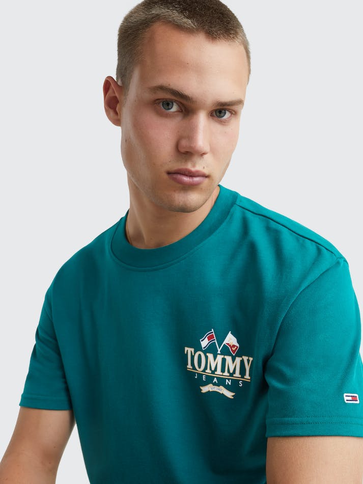 Tommy Jeans Modern Relaxed Back Logo Men's T Shirts Dark Green | gu0hlDVChKTW