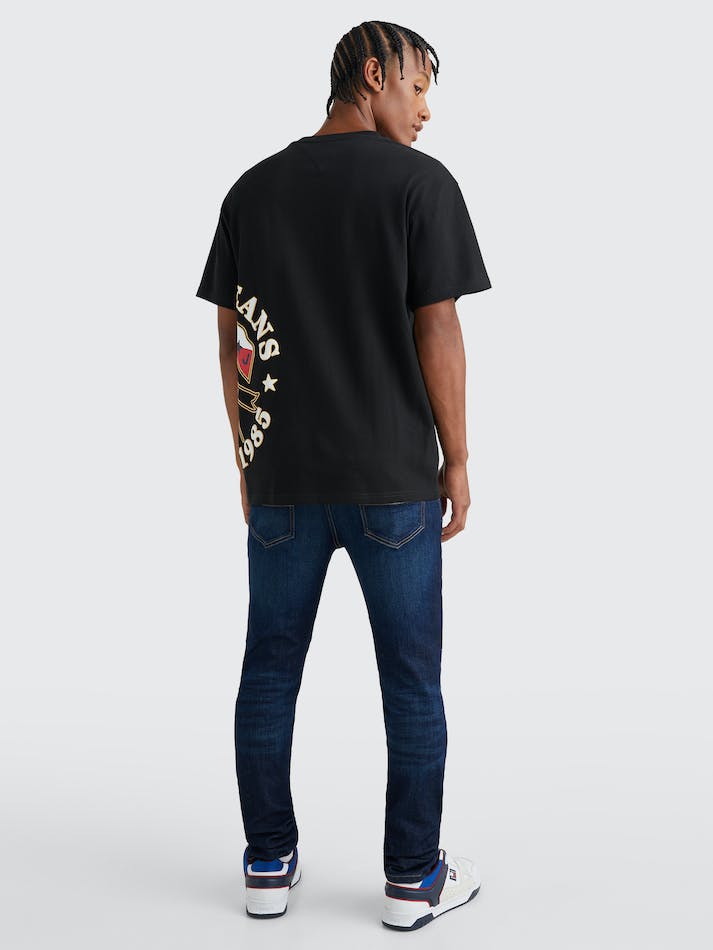 Tommy Jeans Modern Side Logo Relaxed Men's T Shirts Black | 7aB019yZKEzp