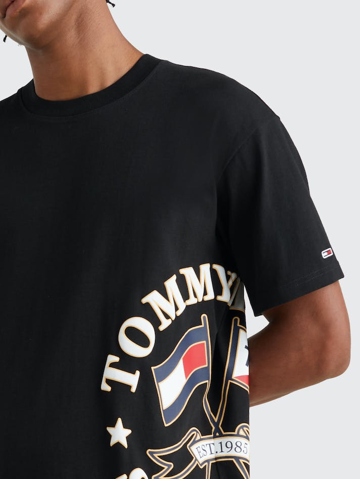 Tommy Jeans Modern Side Logo Relaxed Men's T Shirts Black | 7aB019yZKEzp