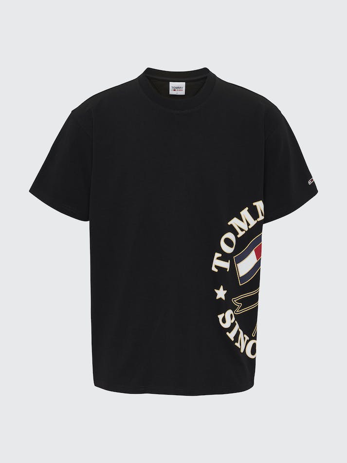 Tommy Jeans Modern Side Logo Relaxed Men's T Shirts Black | 7aB019yZKEzp