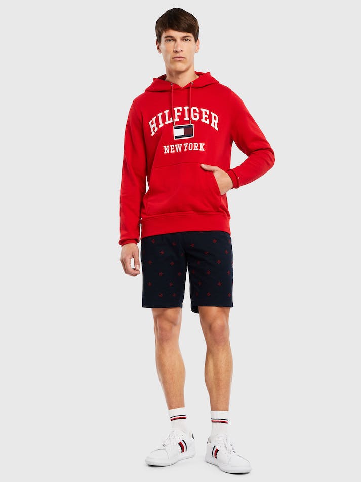 Tommy Hilfiger Modern Varsity Men's Hoodie Red | B4lJkBnfqaFt