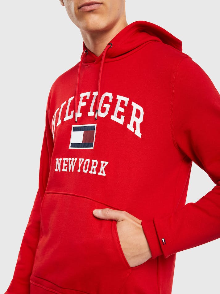 Tommy Hilfiger Modern Varsity Men's Hoodie Red | B4lJkBnfqaFt