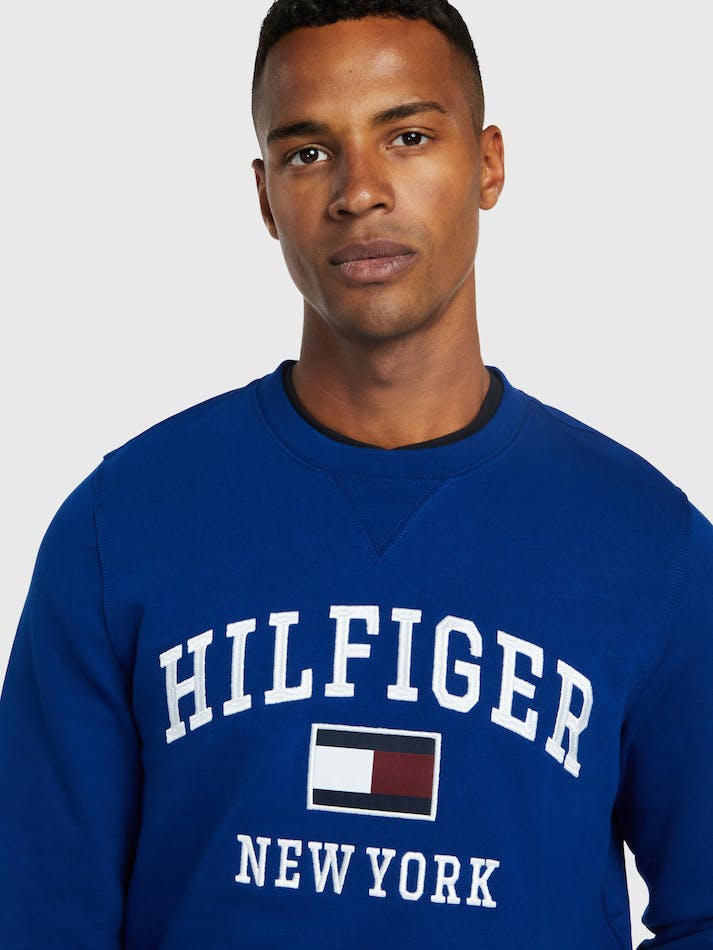 Tommy Hilfiger Modern Varsity Men's Sweatshirt Blue | la9sWSG2rgMx