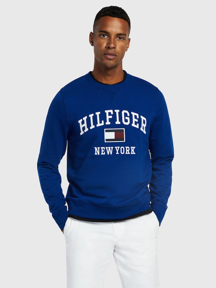 Tommy Hilfiger Modern Varsity Men\'s Sweatshirt Blue | la9sWSG2rgMx