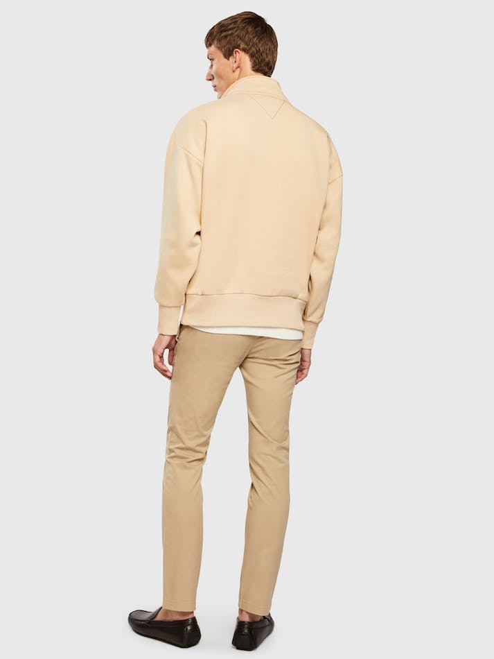 Tommy Hilfiger Monogram Applique Half-Zip Men's Sweatshirt Beige | XrcY9BxrM6cv