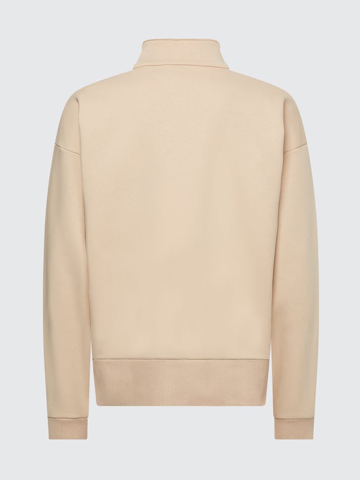 Tommy Hilfiger Monogram Applique Half-Zip Men's Sweatshirt Beige | XrcY9BxrM6cv