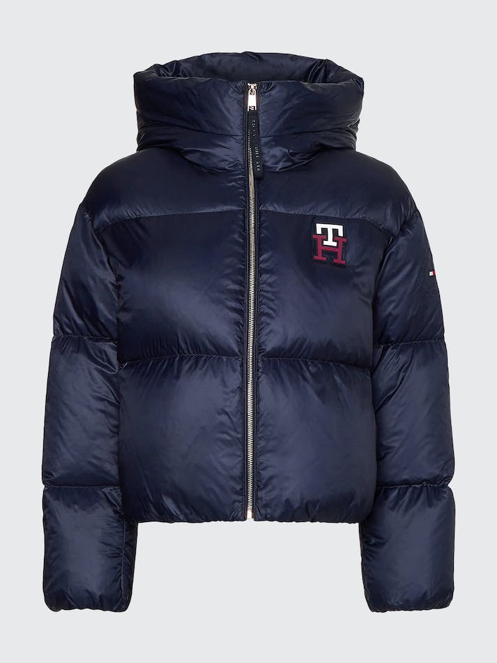 Tommy Hilfiger Monogram Down-Filled Women's Jackets Blue | 2QMItQKsGh0a