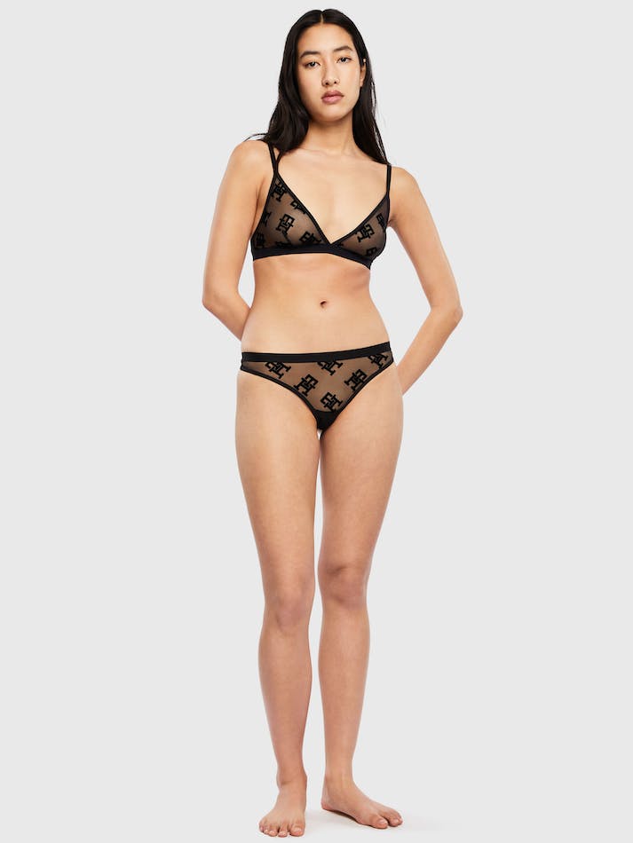 Tommy Hilfiger Monogram Mesh Women's Lingerie Black | NS522uBkBuzU