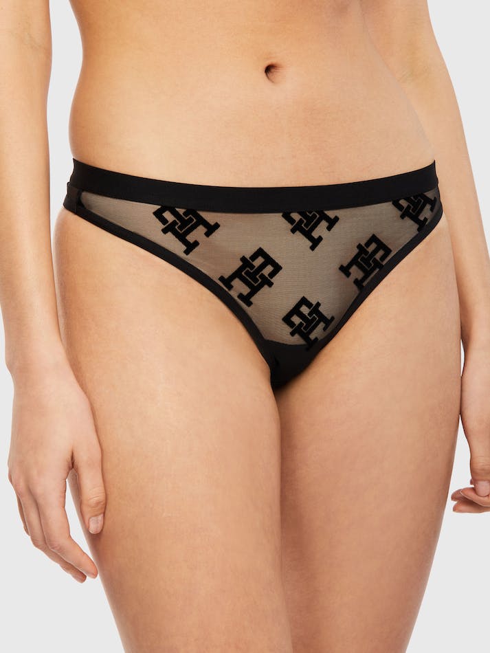 Tommy Hilfiger Monogram Mesh Women's Lingerie Black | NS522uBkBuzU