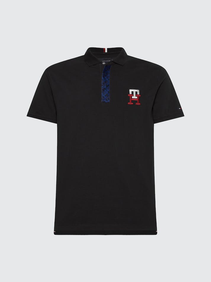 Tommy Hilfiger Monogram Tape Regular Men\'s Polo Shirts Black | DhXK4bvPAhSP