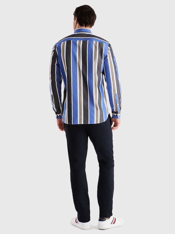 Tommy Hilfiger Multicolour Stripe Regular Fit Men's Shirts Blue / Blue / Multicolor | hIswGCjoyKhe