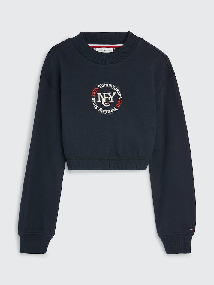 Tommy Hilfiger NYC Logo Embroidery Kids\' Sweatshirt Blue | 4s6Q06PRXAln