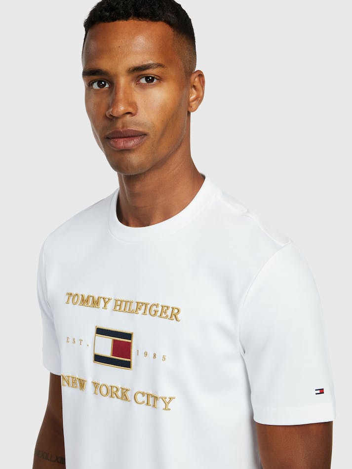 Tommy Hilfiger New Icon Men's T Shirts White | 08CzfUIVGY4r