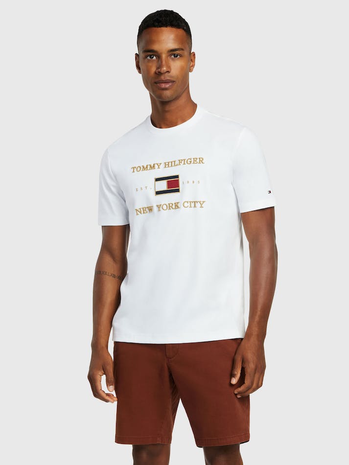 Tommy Hilfiger New Icon Men\'s T Shirts White | 08CzfUIVGY4r