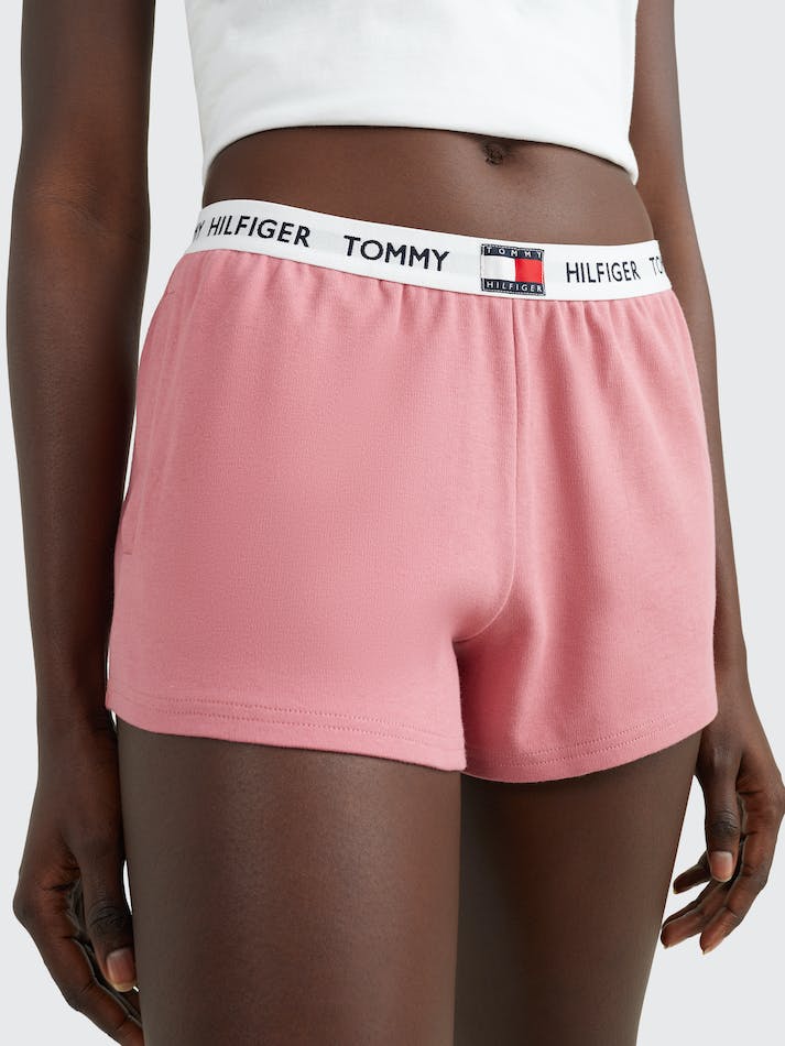 Tommy Hilfiger Organic Cotton Flag Women's Shorts Pink | wUrbvWIXU2km