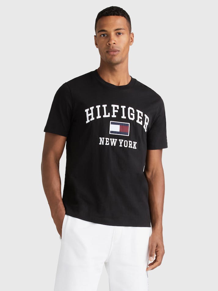 Tommy Hilfiger Outline Men\'s T Shirts Black | hUHPfZQmS54C