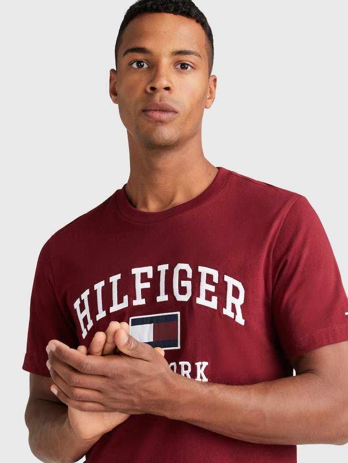 Tommy Hilfiger Outline Men's T Shirts Dark Red | lQt9k0C15xJg