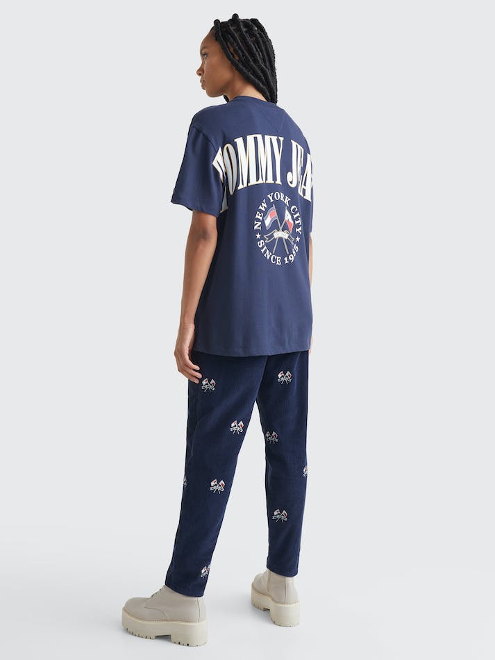 Tommy Jeans Oversized Fit Logo Women's T Shirts Navy | gEOSUgWHpbHU