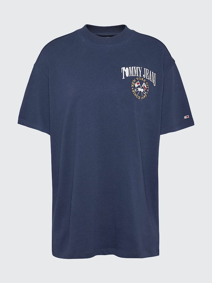 Tommy Jeans Oversized Fit Logo Women's T Shirts Navy | gEOSUgWHpbHU