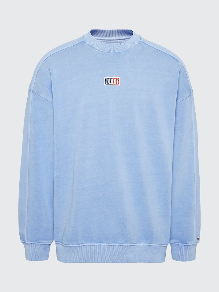 Tommy Jeans Oversized Organic Cotton Men's Sweatshirt Blue | 7opHMXSUqPbX