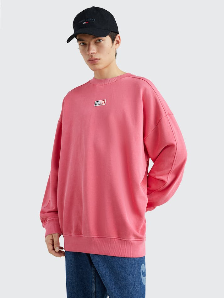 Tommy Jeans Oversized Organic Cotton Men's Sweatshirt Red | rLlb9uinFVwI