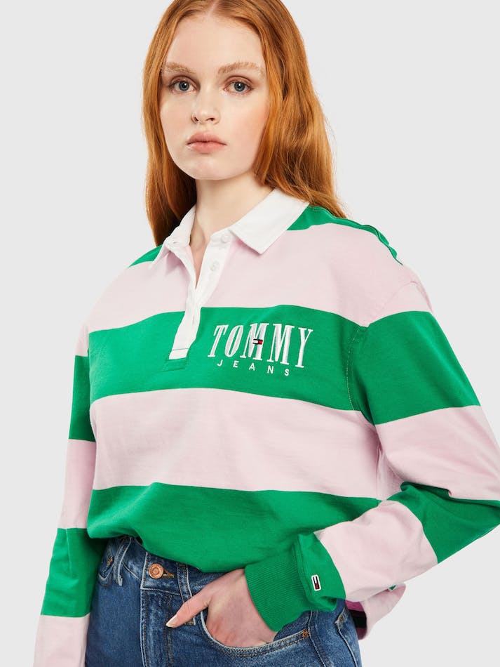 Tommy Jeans Oversized Women's Polo Shirts Green | hO1pb4M5ccEJ