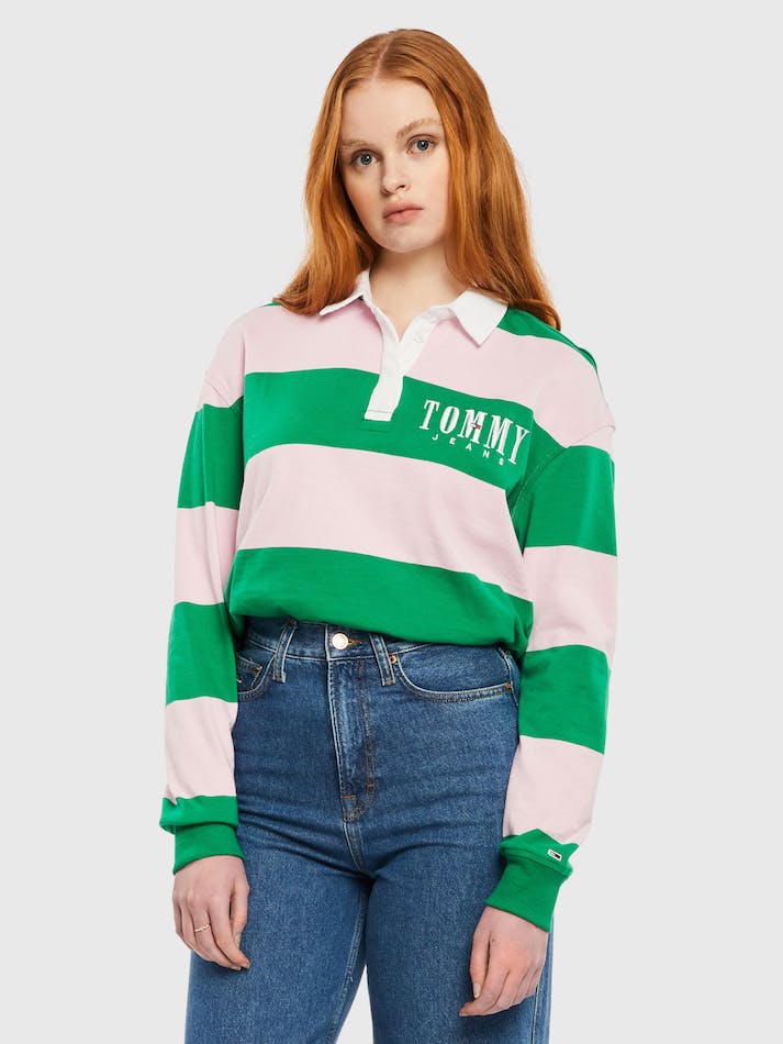 Tommy Jeans Oversized Women\'s Polo Shirts Green | hO1pb4M5ccEJ